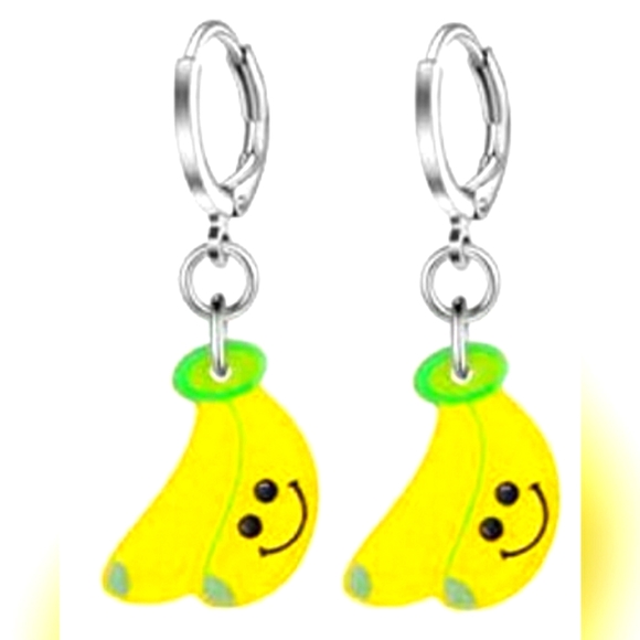 Hypoallergenic Acrylic Dangle Hoop Earrings - Picture 1 of 2